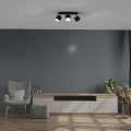 Lampa sufitowa z trzema ruchomymi reflektorkami DIXIE czarna 3xGX53 MLP7601 Milagro