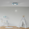 Lampa sufitowa DIXIE niebieskie reflektorki do pokoju chłopca 3xGX53 MLP7606 Milagro