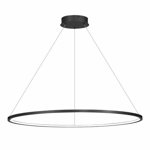 Lampa wisząca SATURNO duży podwieszany czarny ring LED do salonu ML8862 Milagro