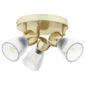 Lampa sufitowa BEST złota rozeta reflektorki szklane klosze 3xE14 ML9977 Milagro