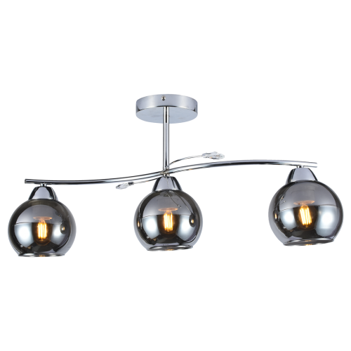 Elegancka lampa sufitowa Connor chromowane szkło do salonu 3xE27 MLP0874 Milagro