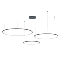 Lampa wisząca SATURNO czarna pierścienie LED 100W do salonu ML0846 Milagro