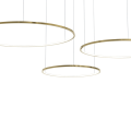 Lampa wisząca SATURNO złota z trzema ringami LED 100W nad stół w salonie ML0847 Milagro