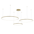 Lampa wisząca SATURNO złota z trzema ringami LED 100W nad stół w salonie ML0847 Milagro