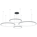 Nowoczesna lampa wisząca pierścieniowa SATURNO czarna LED 120W do salonu ML0848 Milagro