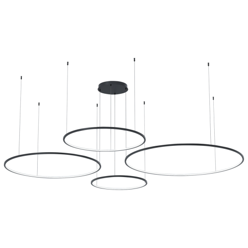 Nowoczesna lampa wisząca pierścieniowa SATURNO czarna LED 120W do salonu ML0848 Milagro