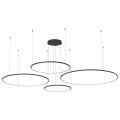 Nowoczesna lampa wisząca pierścieniowa SATURNO czarna LED 120W do salonu ML0848 Milagro