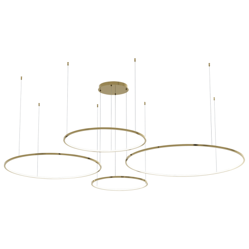 Złote ringi w lampie wiszącej SATURNO LED 120W 5400lm barwa neutralna ML0849 Milagro