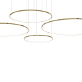 Złote ringi w lampie wiszącej SATURNO LED 120W 5400lm barwa neutralna ML0849 Milagro