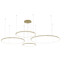 Złote ringi w lampie wiszącej SATURNO LED 120W 5400lm barwa neutralna ML0849 Milagro