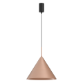 Lampa wisząca z metalowym stożkowym kloszem Ø32cm CAPITAL różowe złoto 1xGX53 MLP0960 Milagro
