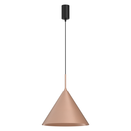 Lampa wisząca z metalowym stożkowym kloszem Ø32cm CAPITAL różowe złoto 1xGX53 MLP0960 Milagro