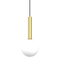 Nowoczesna lampa wisząca PLAY GOLD z subtelnym szklany kloszem 1xG9 MLP0971 Milagro