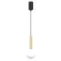 Nowoczesna lampa wisząca PLAY GOLD z subtelnym szklany kloszem 1xG9 MLP0971 Milagro