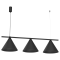 Lampa wisząca poprzeczna z trzema czarnymi kloszami CAPITAL 3XGX53 MLP0938 Milagro