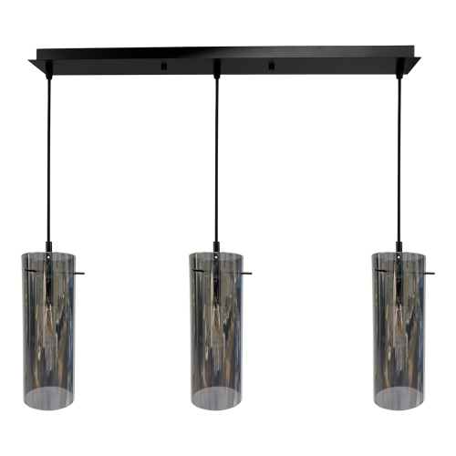 Lampa wisząca PADOVA eleganckie szklane dymione klosze 3xE27 ML1073 Milagro