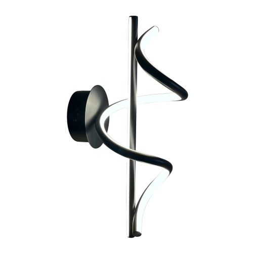 Kinkiet TWIST 12W LED 4000K serpentyna matowa czerń do sypialni salonu ML1058 Milagro