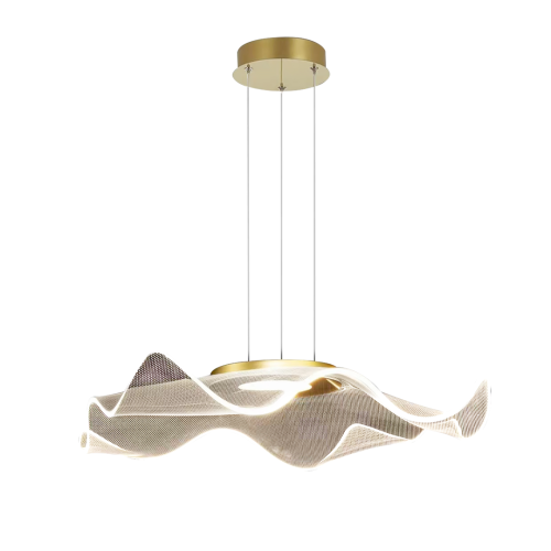 Lampa wisząca LARGO LED 16W złota 4000K z falującym kloszem ML1042 Milagro