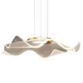 Lampa wisząca LARGO LED 16W złota 4000K z falującym kloszem ML1042 Milagro