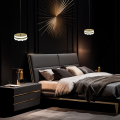 Lampa wisząca PRECIOSA LED 4000K 1600lm 25W  złota do sypialni ML0998 Milagro