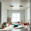 Lampa sufitowa MICA SPOT z dwoma ruchomymi spotami czarno złota do jadalni 2xGU10 ML1146 Milagro