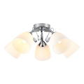 Lampa sufitowa PIREUS chrom 5xE27 szklane klosze do salonu ML1276 Milagro