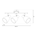 Lampa sufitowa JOTA ramię z trzema szklanymi reflektorkami 3xE14 do salonu ML1062 Milagro