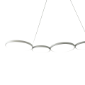 Podłużna lampa wisząca OLYMPIA biała LED 50W z geometrycznymi ringami ML1176 Milagro