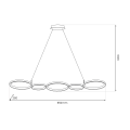Podłużna lampa wisząca OLYMPIA biała LED 50W z geometrycznymi ringami ML1176 Milagro