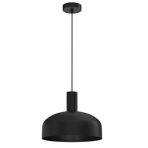 Lampa wisząca VISBY czarny klosz kopuła skandynawski styl 1xE27 MLP1553 Milagro