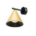 Dekoracyjny kinkiet Cone złoty z włącznikiem 1×GU10 do sypialni ML1123 Milagro