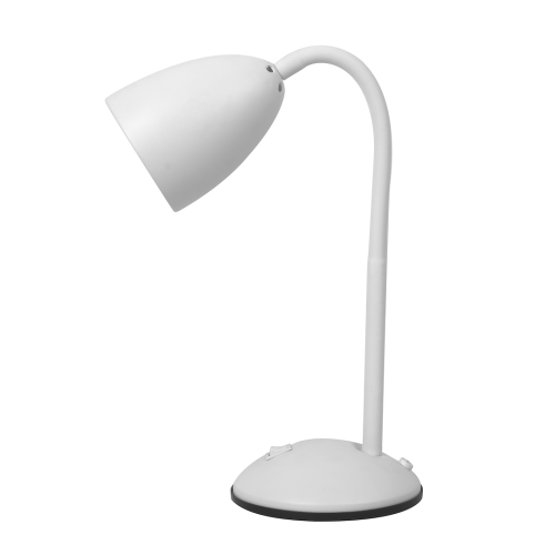 Minimalistyczna lampka biurkowa LOGIC z białym kloszem elastyczne ramię 1xE27 ML1636 Milagro