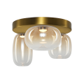 Lampa sufitowa VASO bursztynowe szklane klosze złota rozeta do salonu LED 12W ML1414 Milagro