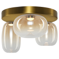 Lampa sufitowa VASO bursztynowe szklane klosze złota rozeta do salonu LED 12W ML1414 Milagro