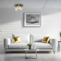 Lampa sufitowa VASO bursztynowe szklane klosze złota rozeta do salonu LED 12W ML1414 Milagro
