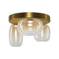 Lampa sufitowa VASO bursztynowe szklane klosze złota rozeta do salonu LED 12W ML1414 Milagro