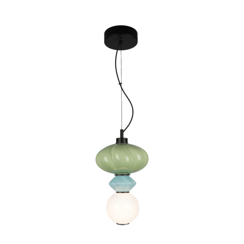 Designerska lampa wisząca ASCOLI LED 8W z ceramicznym barwnym kloszem do salonu ML1419 Milagro