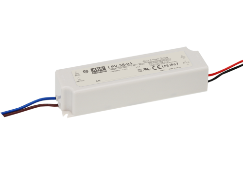 Zasilacz impulsowy; LED; 36W; 12V; 3A; 90-264VAC; 127-370VDC; IP67 PS-LPV-35-12 Mean Well