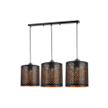 Lampa wisząca zwisy na czarnej podsufitce MORGAN czarne ażurowe klosze  ML1801 Milagro