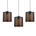 Lampa wisząca zwisy na czarnej podsufitce MORGAN czarne ażurowe klosze  ML1801 Milagro