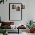 Lampa wisząca zwisy na czarnej podsufitce MORGAN czarne ażurowe klosze  ML1801 Milagro