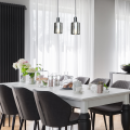Lampa wisząca ARCADIA czarna klosz szklany do jadalni nas stół 1xE27 ML1818 Milagro