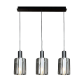 Lampa wisząca Arcadia czarna podsufitka trzy szklane klosze zwisy na E27 ML1819 Milagro