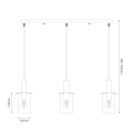 Lampa wisząca Arcadia czarna podsufitka trzy szklane klosze zwisy na E27 ML1819 Milagro