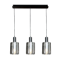 Lampa wisząca Arcadia czarna podsufitka trzy szklane klosze zwisy na E27 ML1819 Milagro