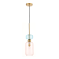 Lampa wisząca MOLLY PINK z eleganckim szklanym kloszem do salonu 1xE14 ML1822 Milagro