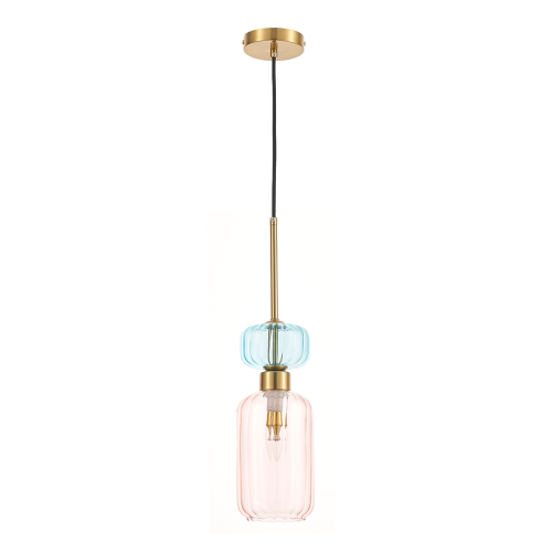 Lampa wisząca MOLLY PINK z eleganckim szklanym kloszem do salonu 1xE14 ML1822 Milagro