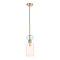 Lampa wisząca MOLLY PINK z eleganckim szklanym kloszem do salonu 1xE14 ML1822 Milagro