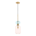 Lampa wisząca MOLLY PINK z eleganckim szklanym kloszem do salonu 1xE14 ML1822 Milagro