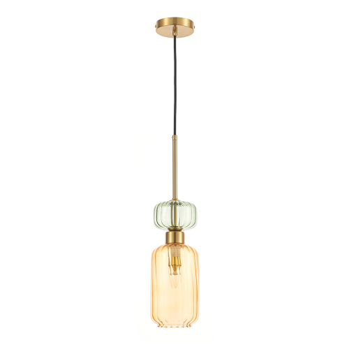 Lampa wisząca MOLLY AMBER z szklanym bursztynowym  kloszem 1xE14 ML1823 Milagro